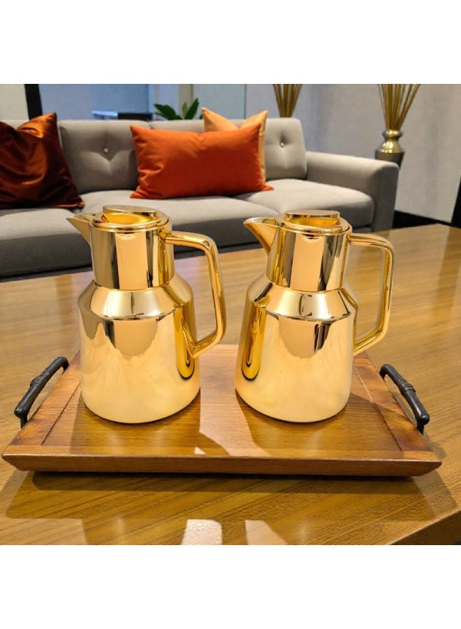 Rema Attractive Coffee and Tea Fridge Thermos Set with Elegant Design GOLD made of stainless steel 1L - Image 1